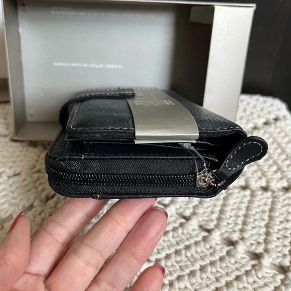 Giani Bernini Portfolio Leather Wallet Multi Function Calculator Black NEW W BOX - Picture 5 of 6